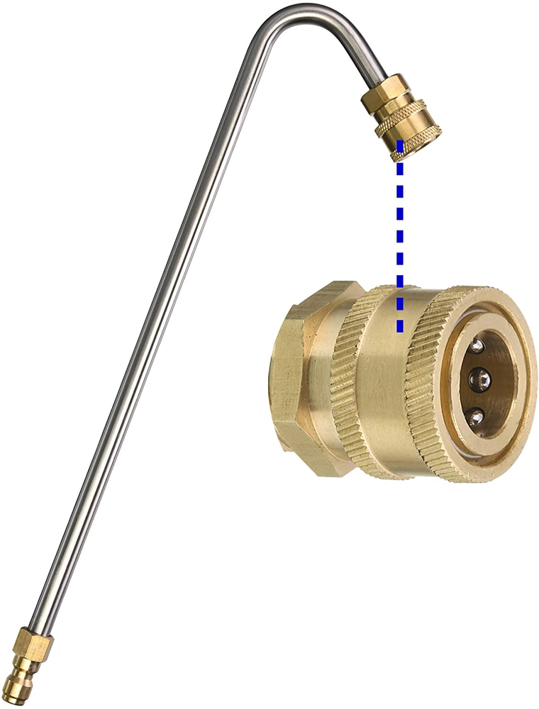 Pressure Washer Gutter Cleaner Attachment, Angled Extension Wand, 5 Nozzle Tips