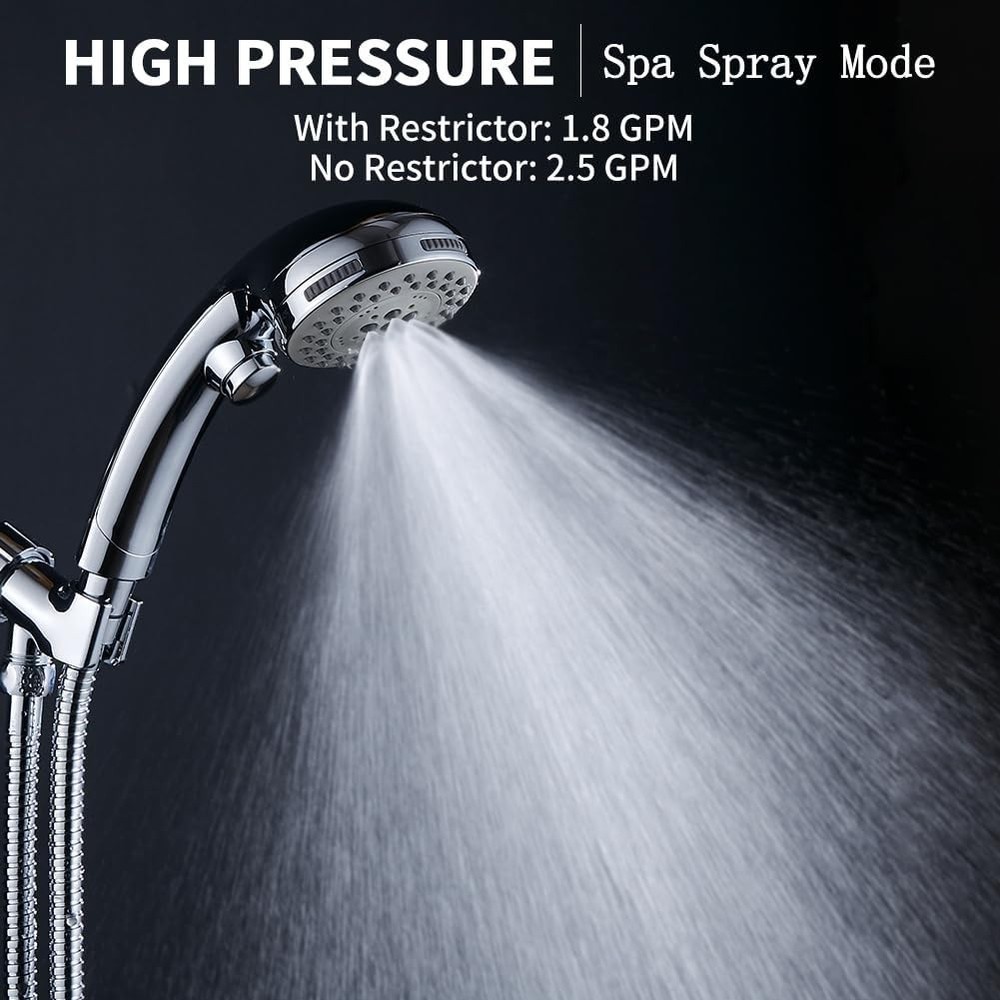 Chrome Shower Head with 6 Settings & Easy On/Off Switch Functionality