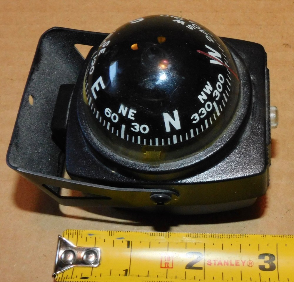 Vintage Airguide Car Boat Compass with Mount Bracket
