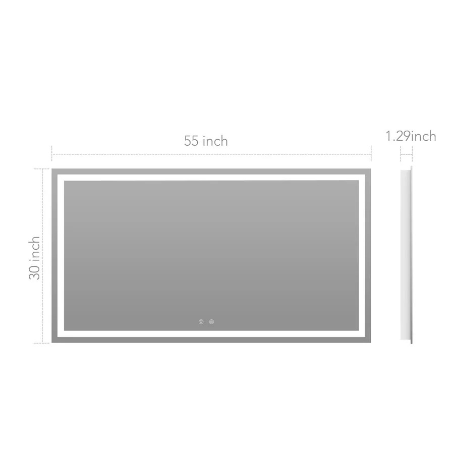 ARPINO Large Rectangle LED Bathroom Mirror, Illuminated Vanity Wall Mirror