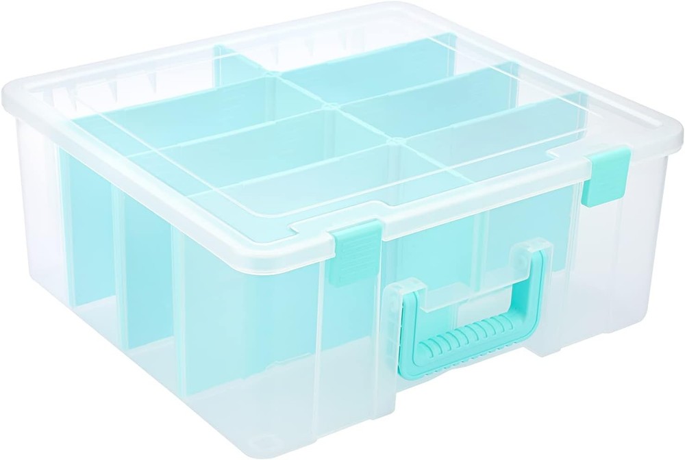 KY Clear Plastic Dividing Stora Box Deep partments Adjustable
