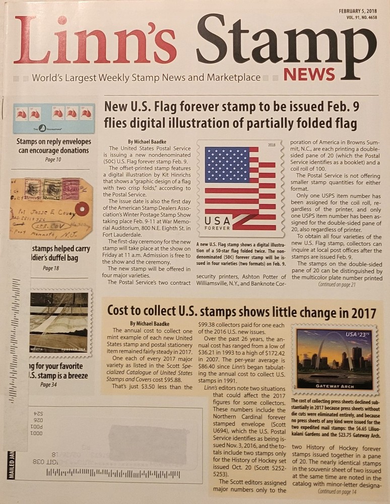 Linn's Stamp News February 5 2018