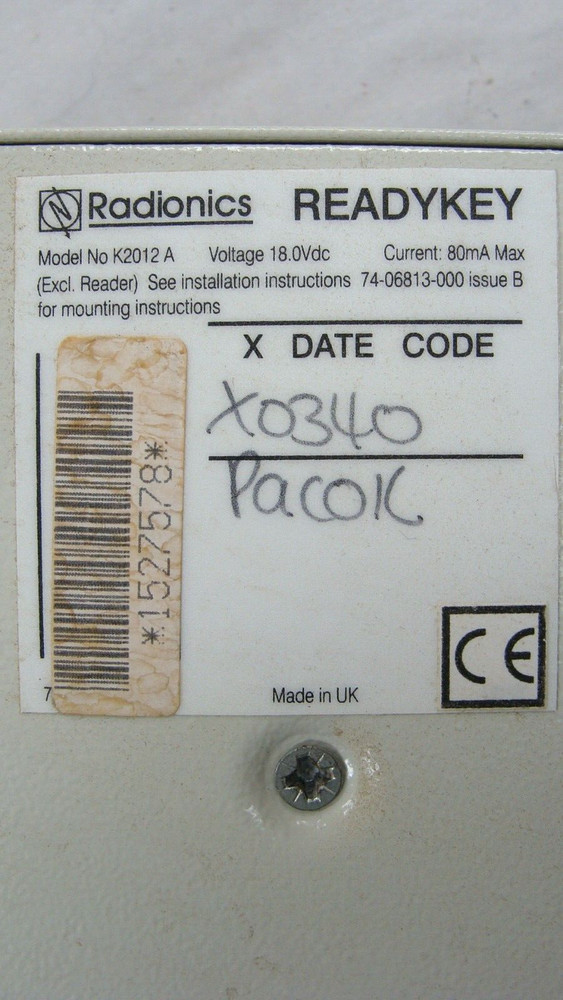 Radionics K2012A PAC One Door Wiegand Interface for Readykey Controllers