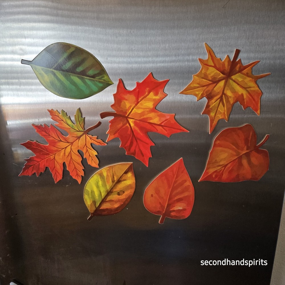 Fall Leaves Die Cuts 7 Piece Set W Magnets Attached.