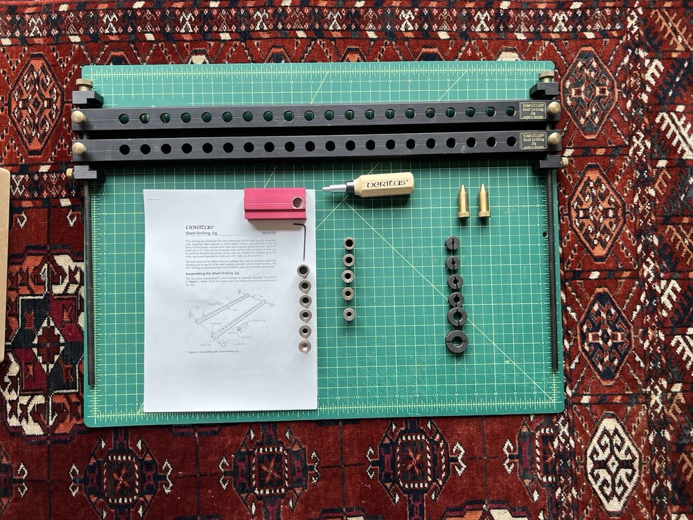 Veritas Tools Shelf Drilling Jig FULL Set PLUS Extras PLUS Rare Setting Gauge