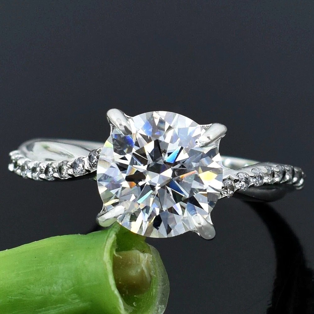3.00 Ct Certified White Diamond Solitaire Ring - Tariff Free