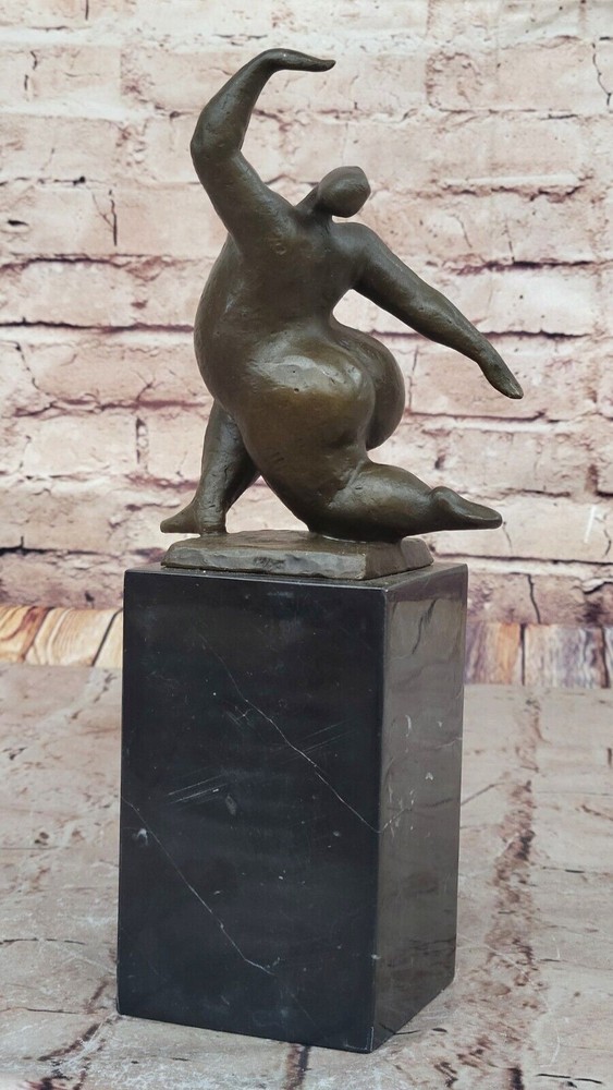 Abstract Modern Classic Artwork Signed Miguel Lopez(Milo) 100% Solid Bronze Art