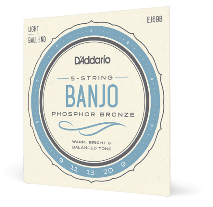 Ball End D'Addario EJ69B 5-String  Banjo Strings Phosphor Bronze Light 9-20