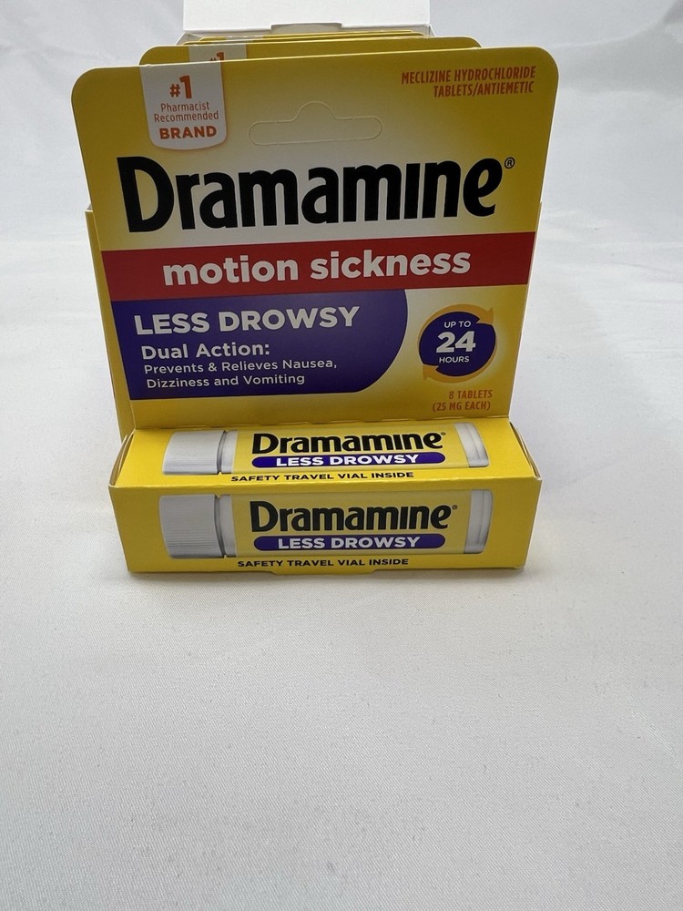 6X Dramamine All Day Less Drowsy Formula Motion Sickness Relief 8 Tablets