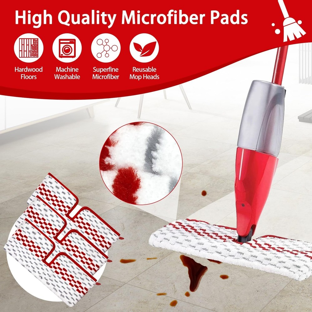 Microfiber Spray Mop Pads Compatible with Promist MAX Reusable Spray Mop Refi...