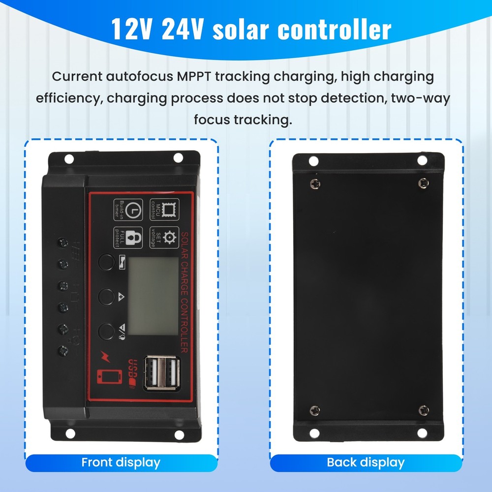 100A Solar Controller Solar Panel Controller 12V 24V LCD Display Solar7194
