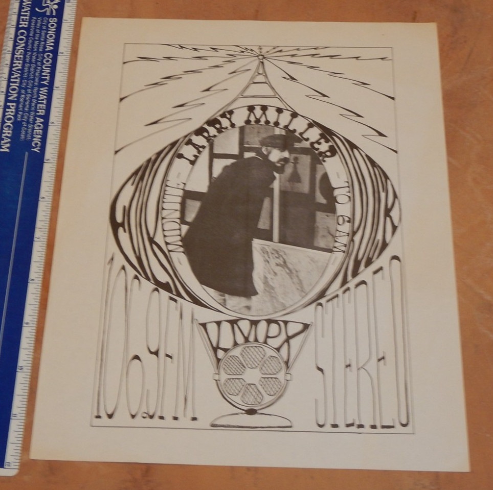 RARE ORIGINAL 1967 LARRY MILLER KMPX 106.9 FM RADIO PROMO FLYER