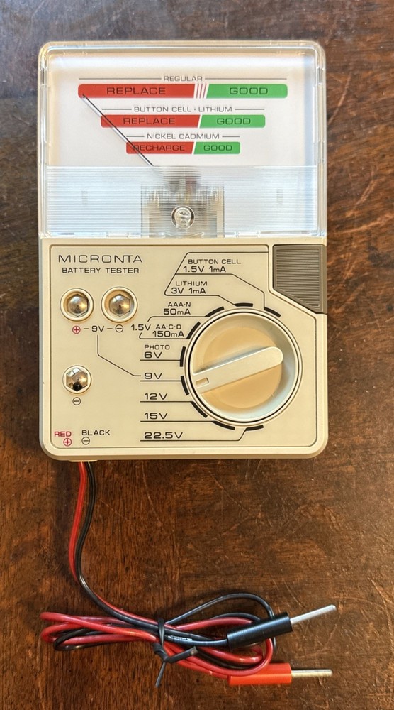 VTG Micronta Battery Tester 22-032 WORKING AA/AAA C/D Coin Cell 9V Lithium
