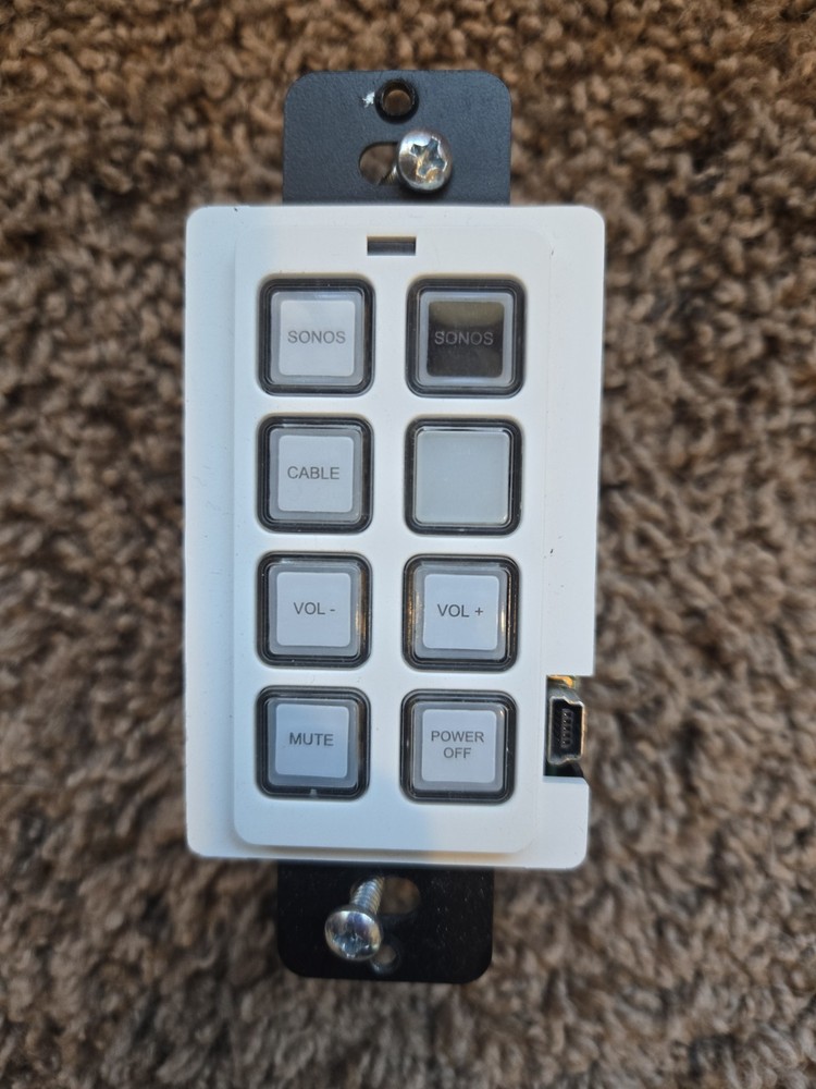 RTI RK1+, 8 Button White-InWall Universal Controller-PreOwned.