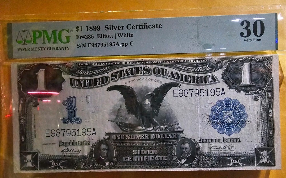 1899 $1 Dollar Silver Certificate Black Eagle Large Bill