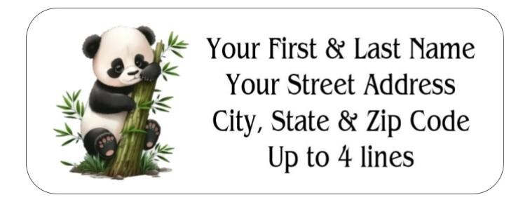 150 Panda Bear Bamboo Shoots Mailing Return Address Labels Personalized