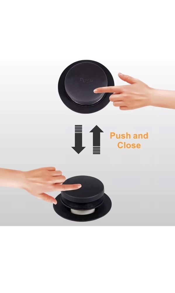 WELLUP Black Bathtub Drain Tip Toe Tub Conversion Kit Assembly