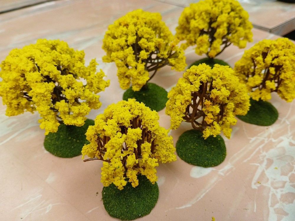 6 based Landscape Model Yellow Trees wargaming scenery terrain 2-3"