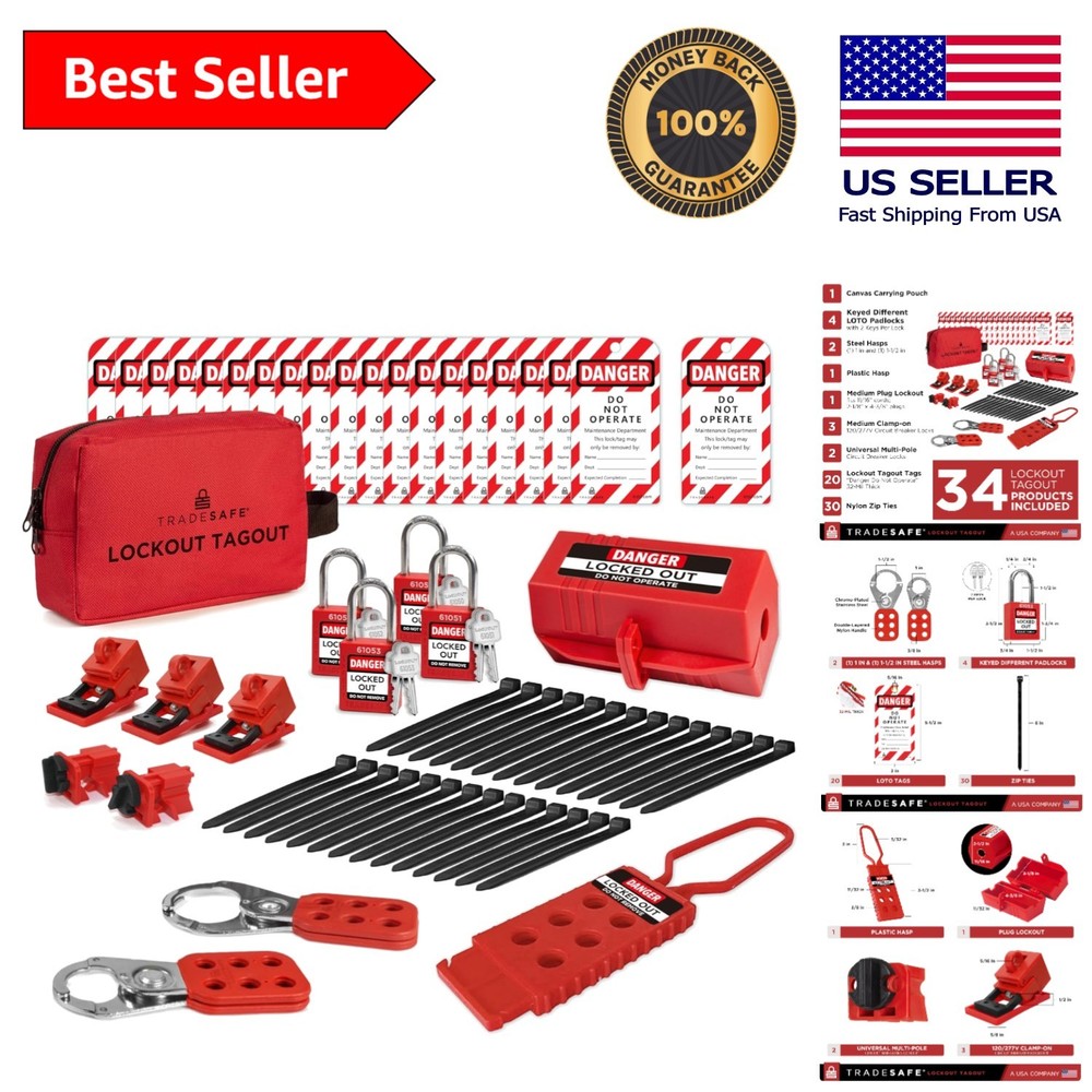 Comprehensive Electrical Lockout Kit - Includes Tags, Locks &  Storage
