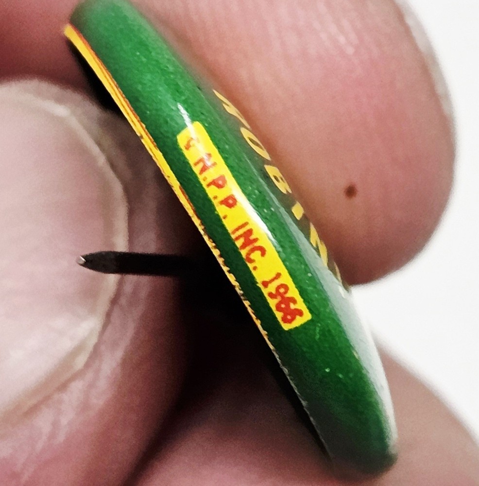 Vintage 1966 Batman Stop Them Robin WHA-RAM Pinback Button Green NPP Inc DC
