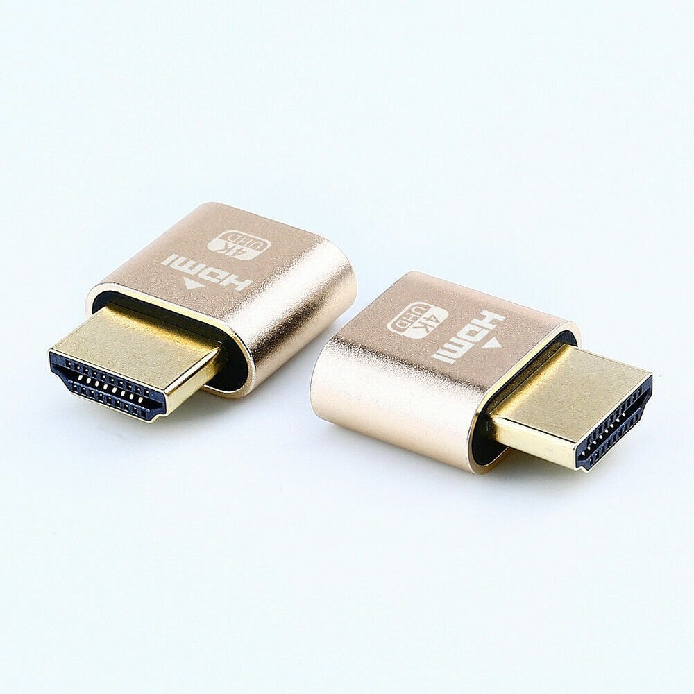 2 Pack HDMI Dummy Plug 4K Display Emulator Windows Mac OSX Linux fit-Headless