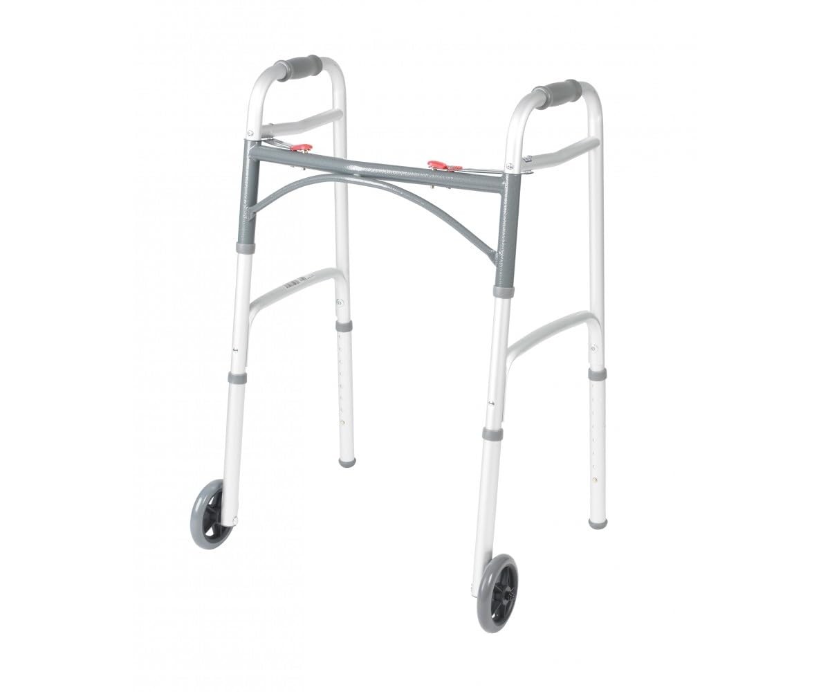 Drive Medical Deluxe Two Button Folding Walker with 5" Wheels
