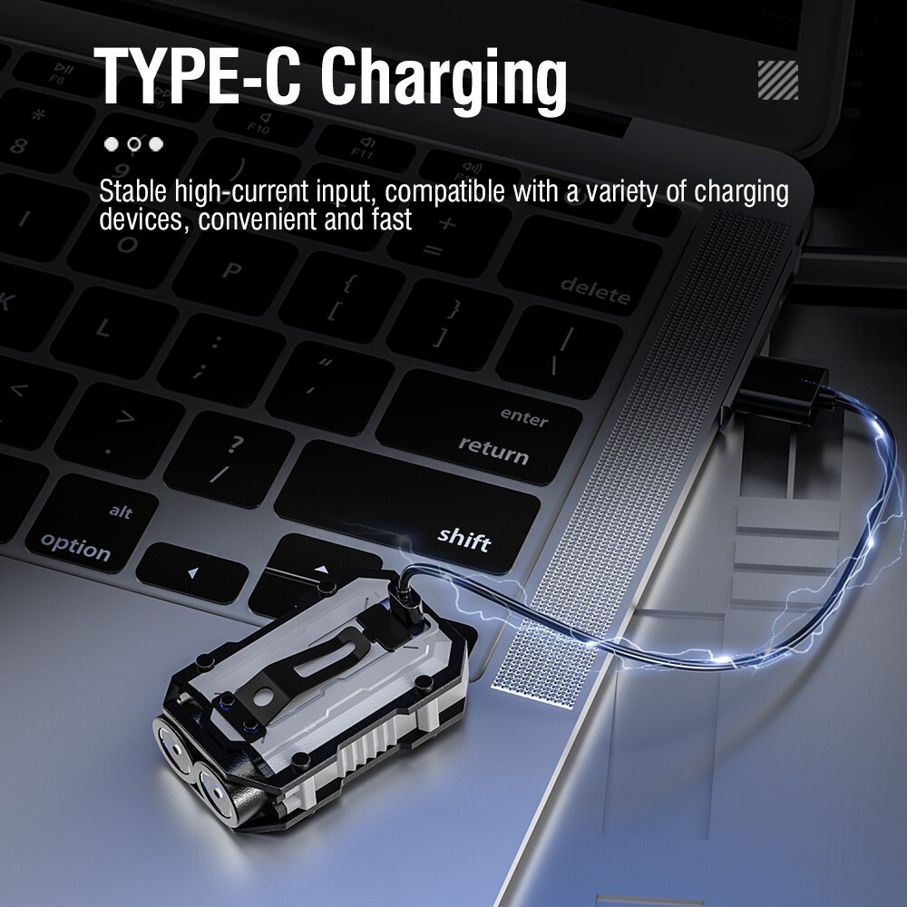 Super Bright Multi-Functional keychain Light EDC COB Rechargeable Night Run Out