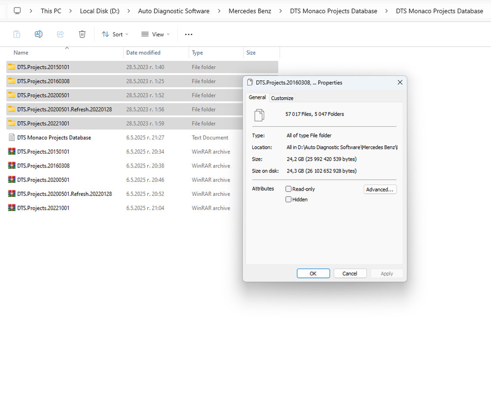 DTS Monaco Projects Database for DTS 8/DTS 9 - Mercedes, C4, C5, C6 & Open Port