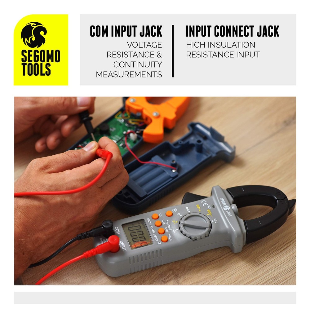 Segomo Tools TRMS 6000 Count Clamp Meter - AC Voltage & Current, Re... Fast Ship