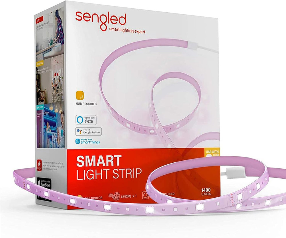 Smart Zigbee Multicolor Light Strip, 2M (6.56Ft) Base Kit, Hub Required, Also Co