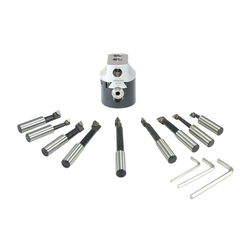 Bodee 2" Boring Head Set Without Boring Shank, including 9 piece Boring Bar Set