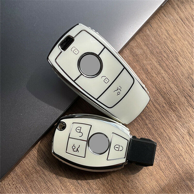 For Mercedes Benz C E 3 Button Remote Key Fob Cover Case Shell TPU Protector