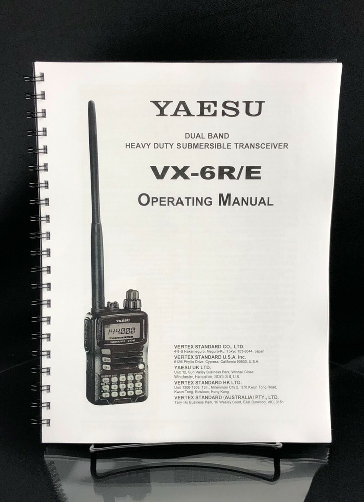 Yaesu VX-6R Instruction Manual Operating Guide Coil Bound