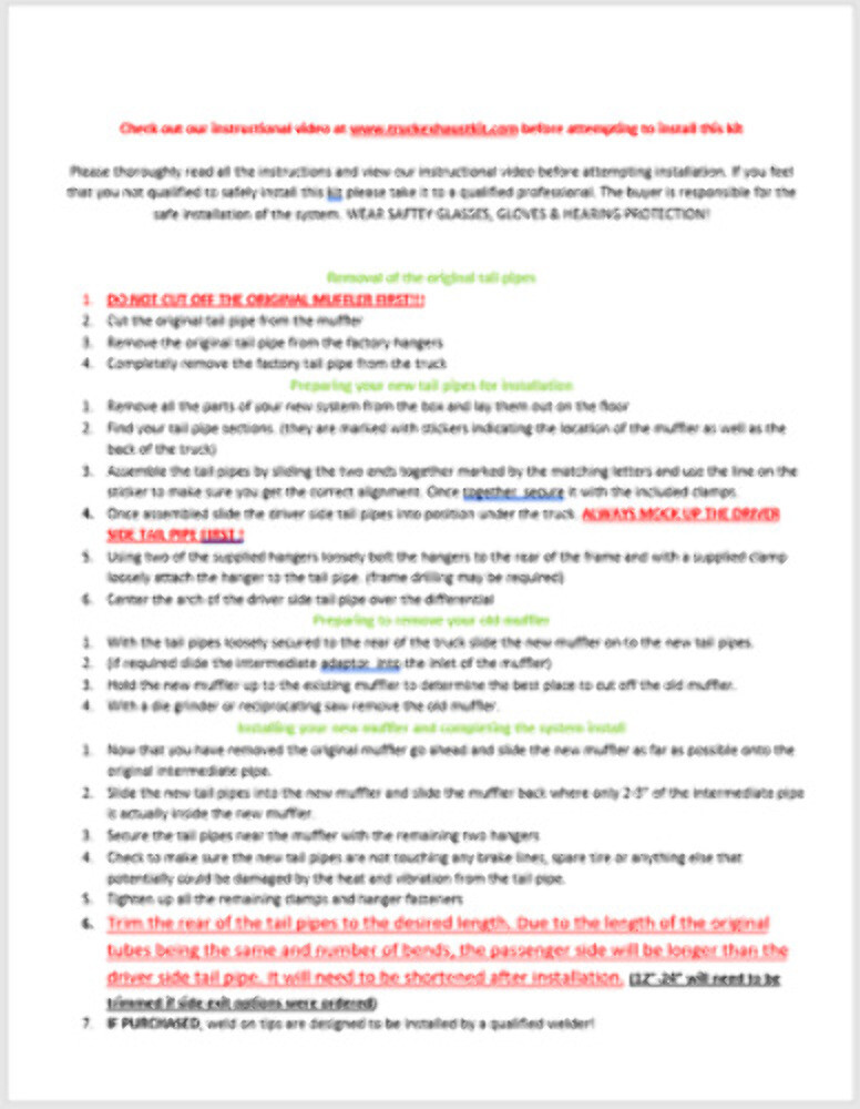 Chevy GMC 1500 Truck 19-25 2.5" Dual Truck Exhaust Kits Flowmaster Super 44