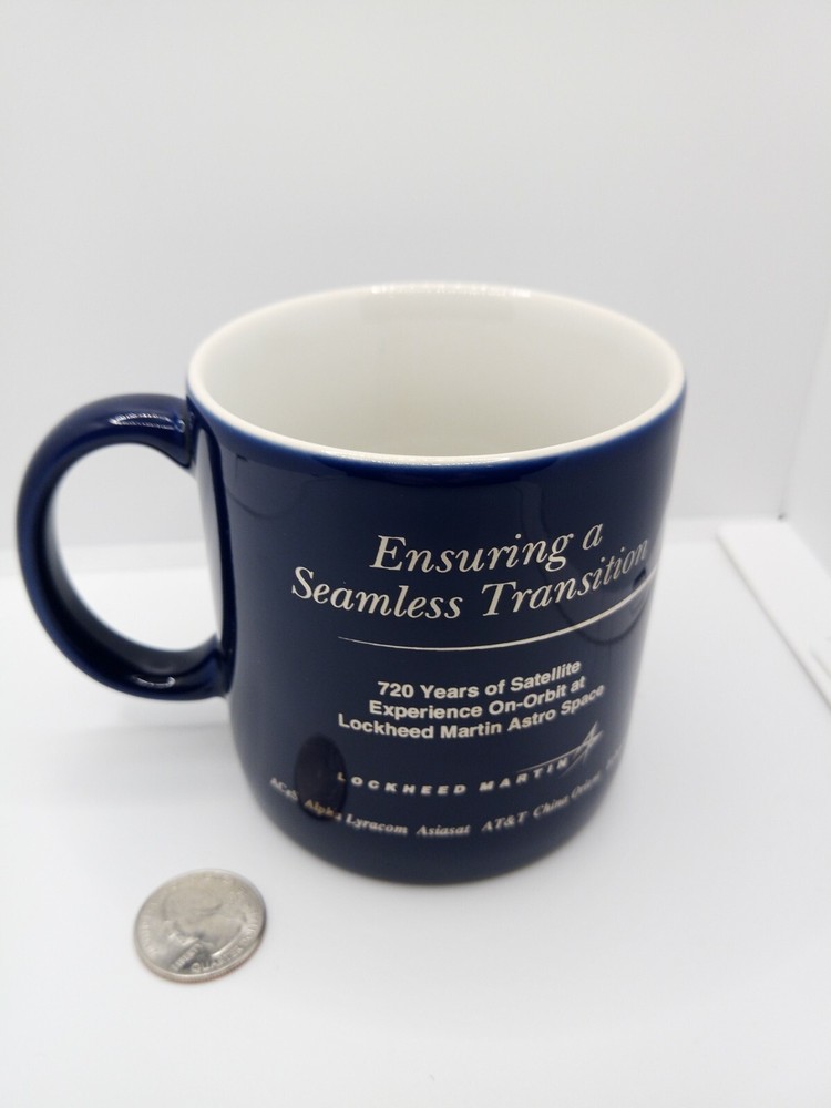 Large Satellite Tech Conference Mug Cup Lockheed Martin Astro Space