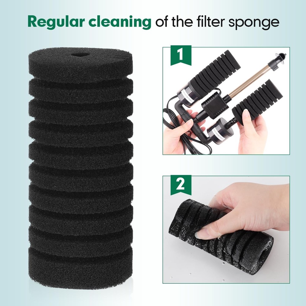 AQQA Replacement Aquarium Filter Sponge 4 Pack S（replacement sponge)