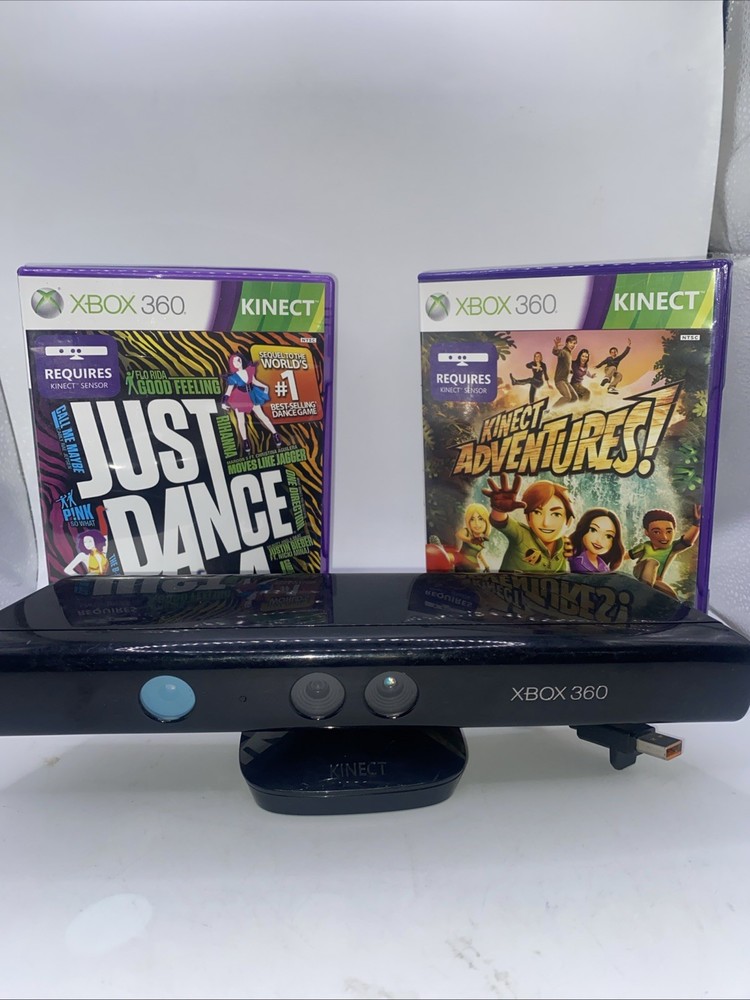 Microsoft Xbox 360 Kinect Sensor Bar with 2 Games Bundle