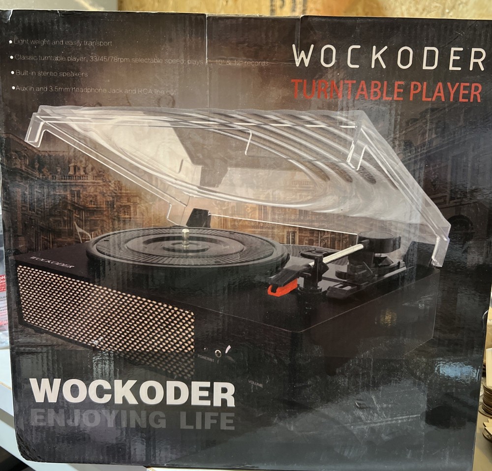Wockoder Turntable KD-2008 Record Player for Vinyl Records 3 Speed