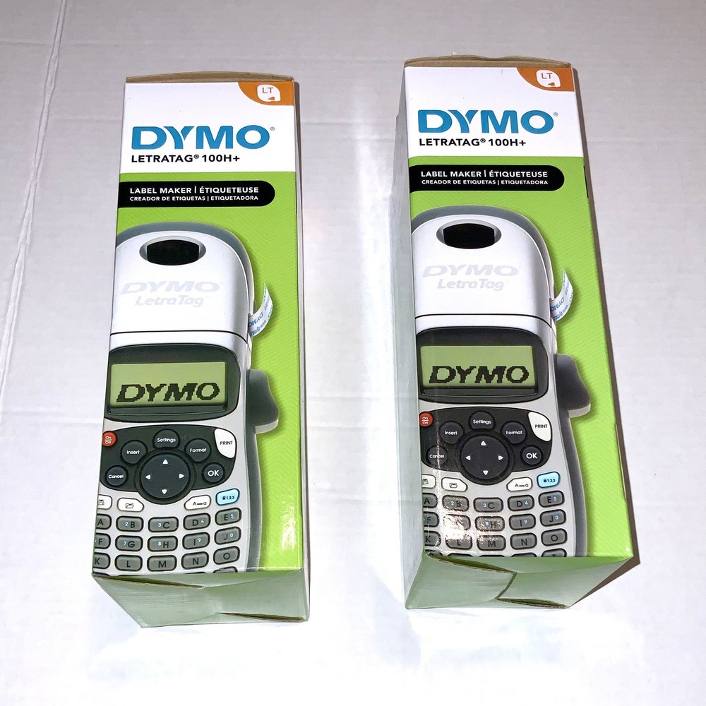 2x DYMO Portable Printer Handheld Label Maker Black Silver Letratag 100H+ New