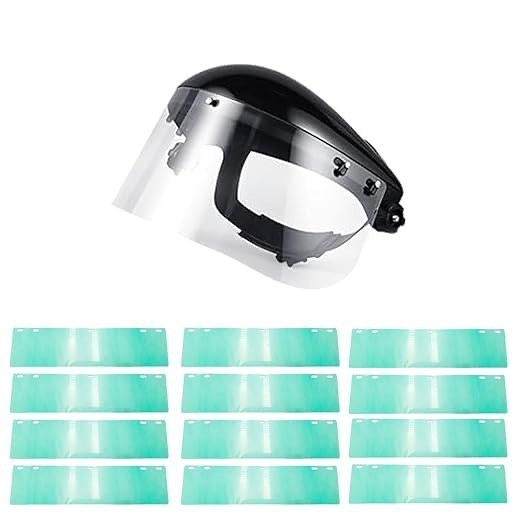 Full Face Shield with 12 Replacement LensesSafety Mask Adjustable