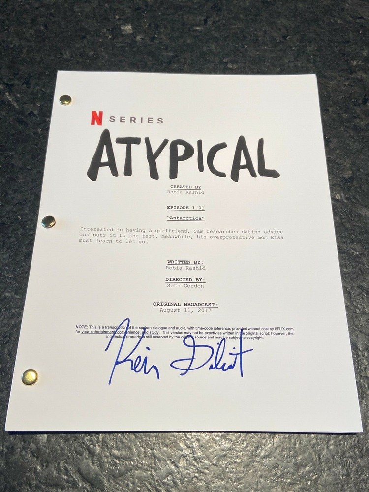 * KEIR GILCHRIST * signed full tv show script * ATYPICAL * COA * 1