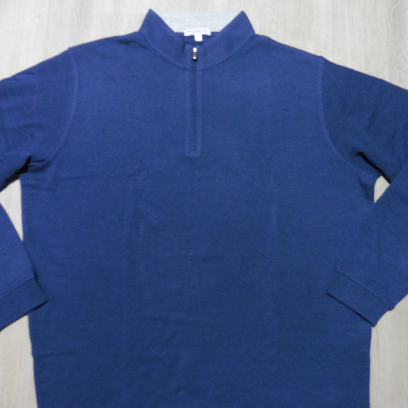 PETER MILLAR Mens XL PULLOVER NAVY BLUE CROWN COMFORT 1/4 ZIP POLO SWEATER