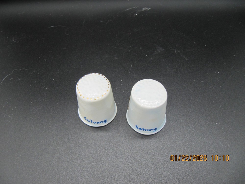 2 Vintage Ceramic Thimbles from Solvang California