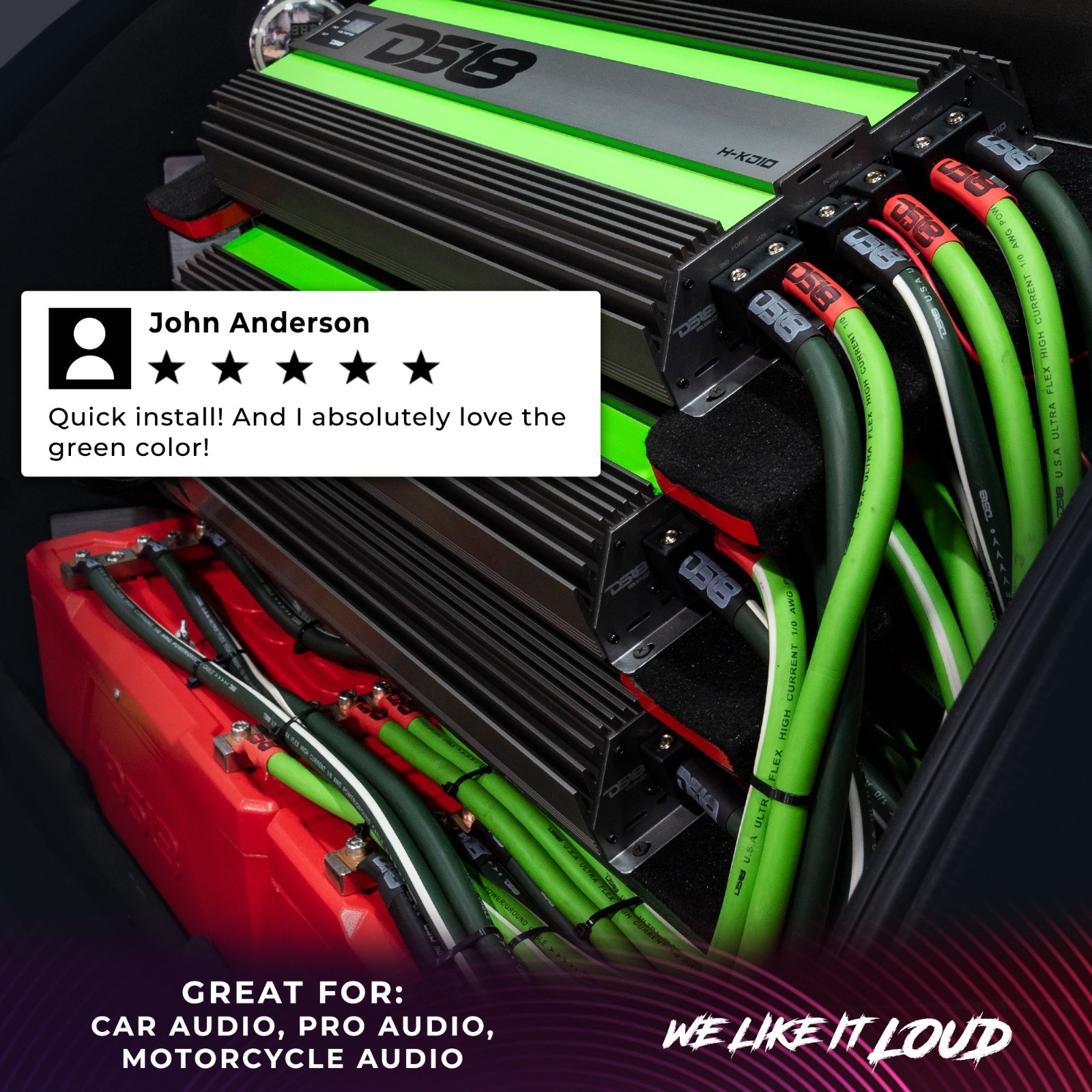 DS18 AKIT0.PU 0-GA Amplifier Installation Wiring Kit - Purple