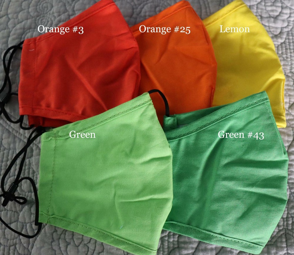 Face Mask with filter pocket 100% Cotton, Washable Reusable nose wire & ear loop