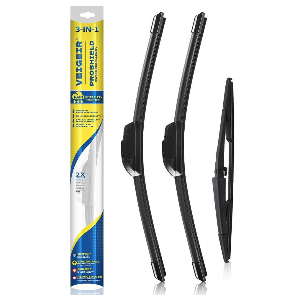 Windshield Wiper Blades 3Pack for Dodge Durango 20042009  Front & Rear Set