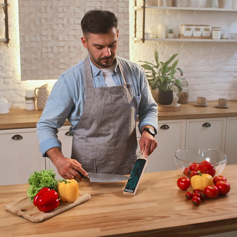 Double-Sided Leather Strop Paddle w/ Handle & Guide – Knife Sharpening Tool