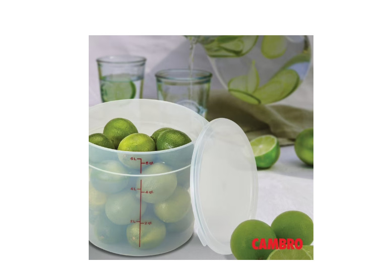 Cambro Round Translucent Container with Lid 6 qt., 2 pk.
