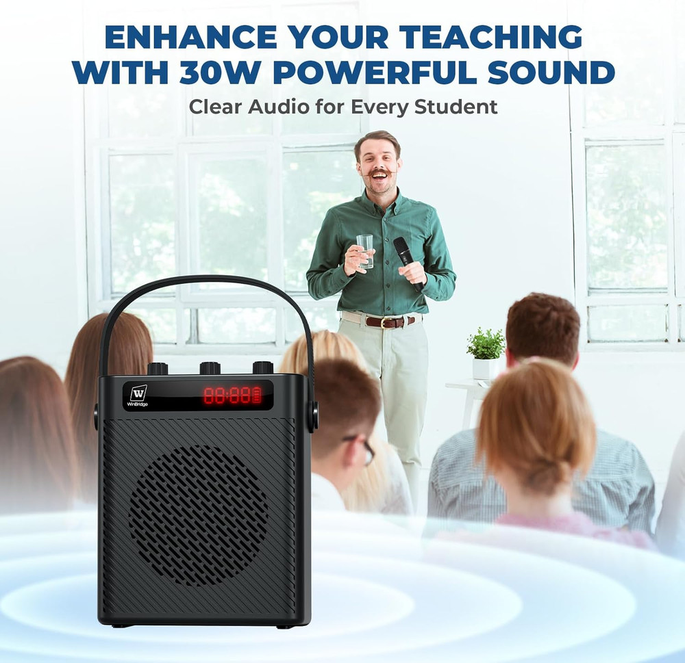 Voice Amplifier with Wireless Microphone & Speaker - Portable Mini Bluetooth PA