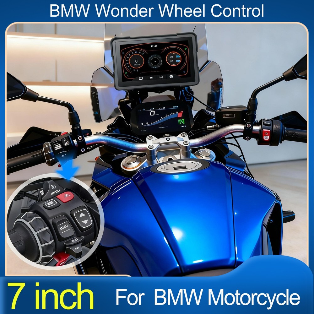 BMW Moto Waterproof CarPlay Android Auto 7"Touch Screen GPS Navigation System H1